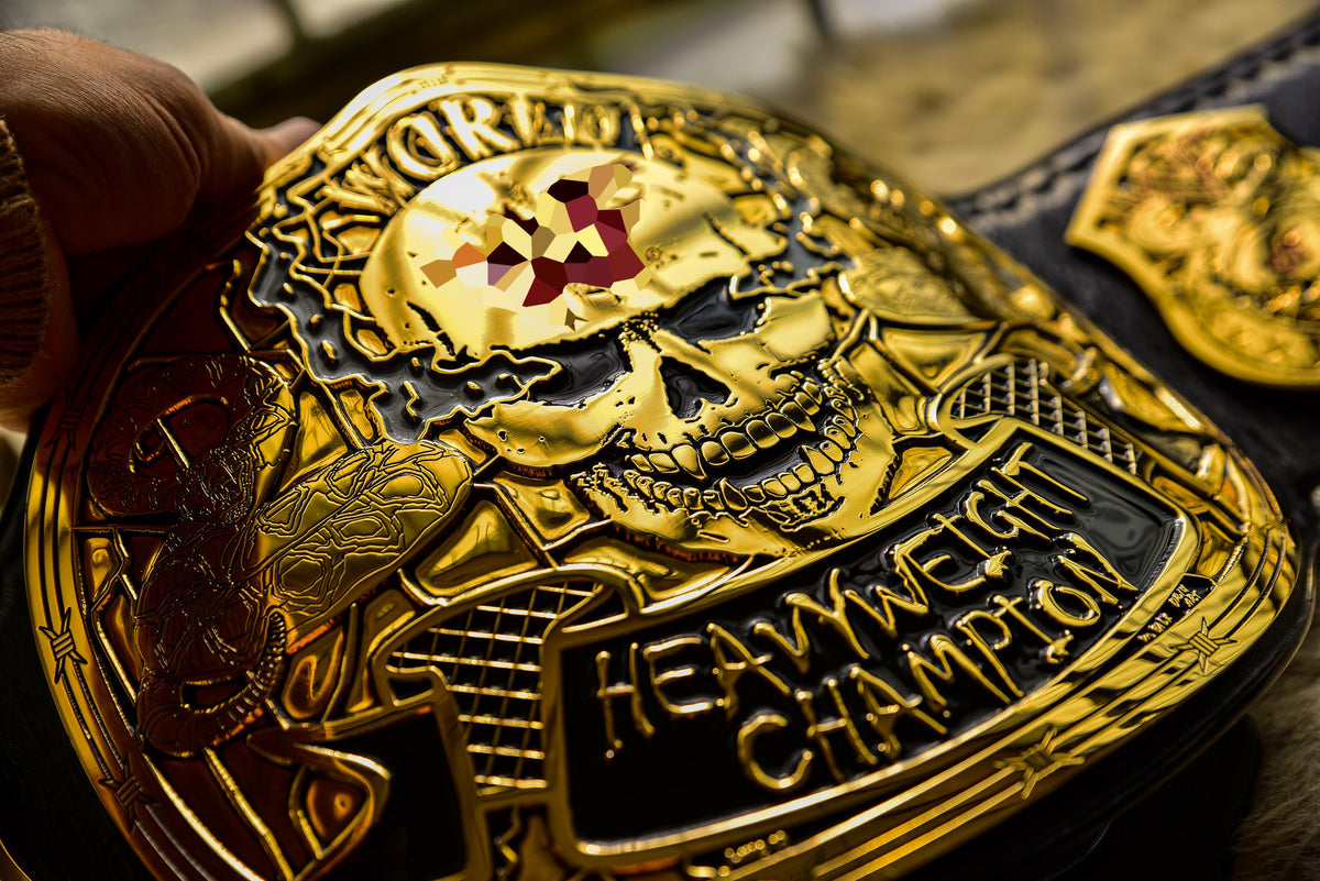 Smoking Skull Title Belt Gold version Ring Accurate Gallery 3