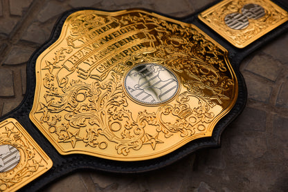 Vegas Big Gold on Custom made leather with Special Tip with Relief diamond cut pieces