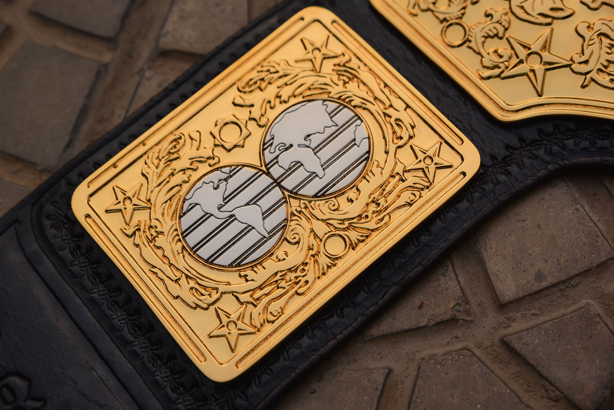 Vegas Big Gold on Custom made leather with Special Tip with Relief diamond cut pieces