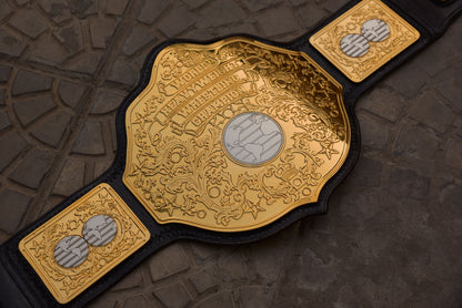 Vegas Big Gold on Custom made leather with Special Tip with Relief diamond cut pieces