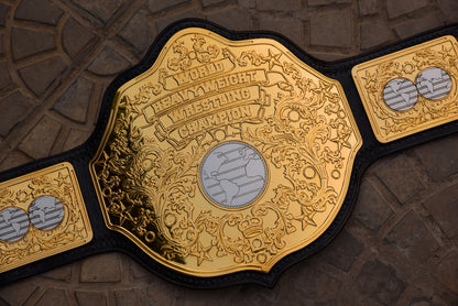 Vegas Big Gold on Custom made leather with Special Tip with Relief diamond cut pieces
