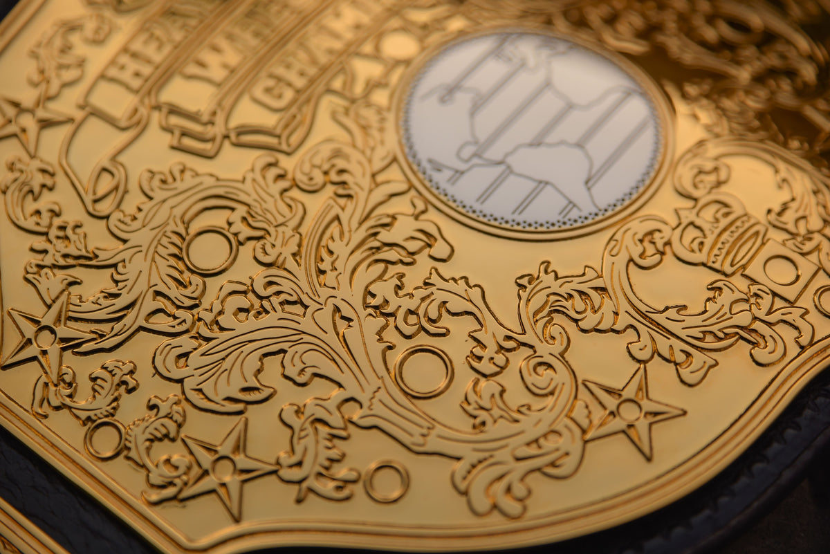 Vegas Big Gold on Custom made leather with Special Tip with Relief diamond cut pieces