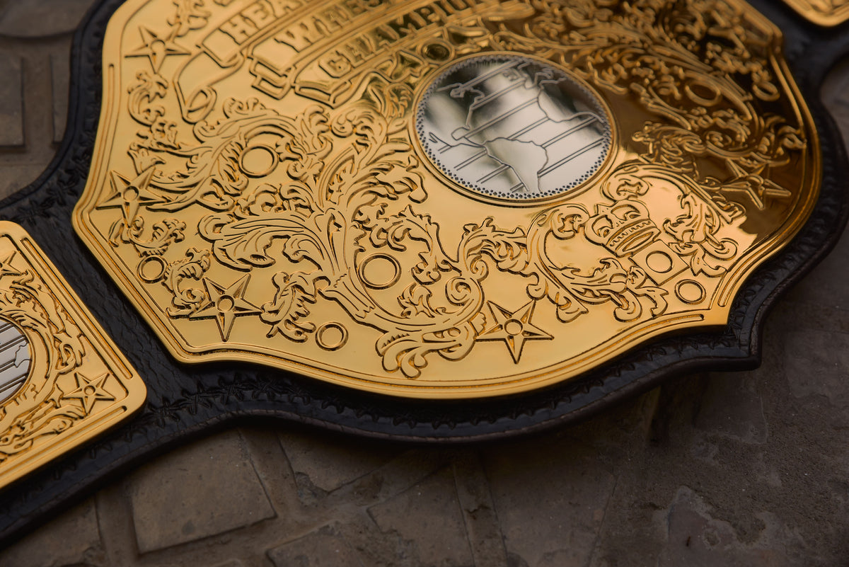 Vegas Big Gold on Custom made leather with Special Tip with Relief diamond cut pieces
