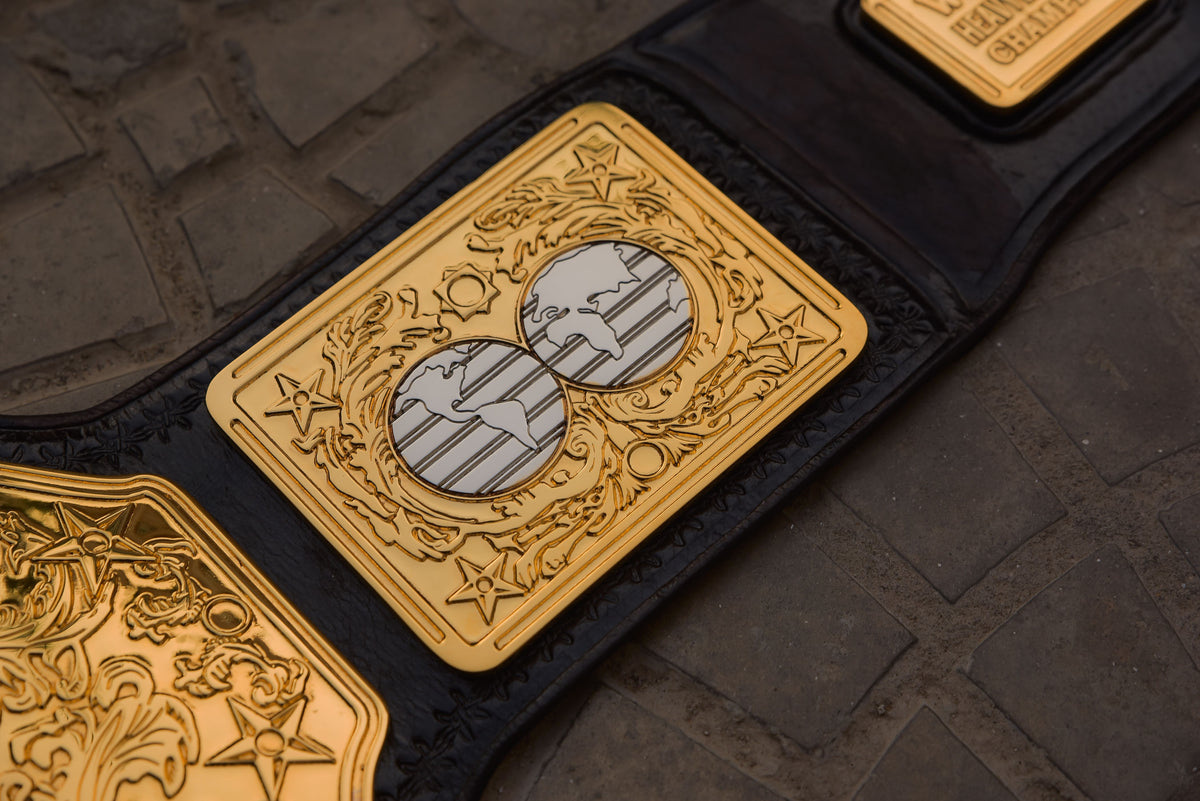 Vegas Big Gold on Custom made leather with Special Tip with Relief diamond cut pieces