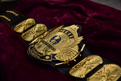 4.2mm Automated Etched All Gold Winged eagle with 06A2 Black Leather Gallery 2