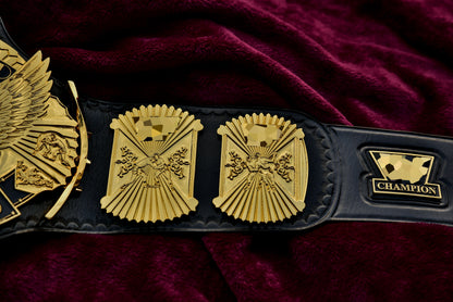 4.2mm Automated Etched All Gold Winged eagle with 06A2 Black Leather Gallery 2