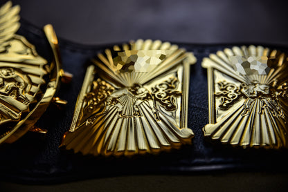 4.2mm Automated Etched All Gold Winged eagle with 08A1F Leather