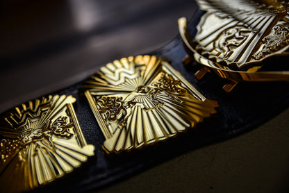 4.2mm Automated Etched All Gold Winged eagle with 08A1F Leather