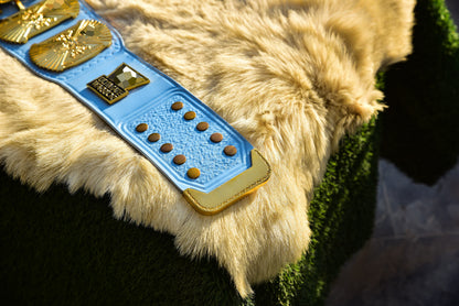 4.2mm Automated Etched All Gold Winged eagle with 01A1 Light Blue Leather