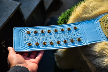 4.2mm Automated Etched All Gold Winged eagle with 01A1 Light Blue Leather