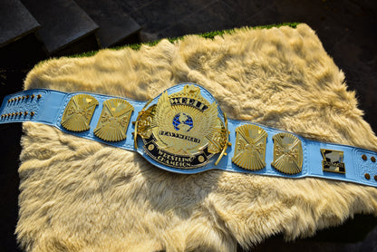 4.2mm Automated Etched All Gold Winged eagle with 01A1 Light Blue Leather