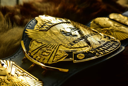 4.2mm Automated Etched All Gold Winged eagle with 01A1 Light Blue Leather