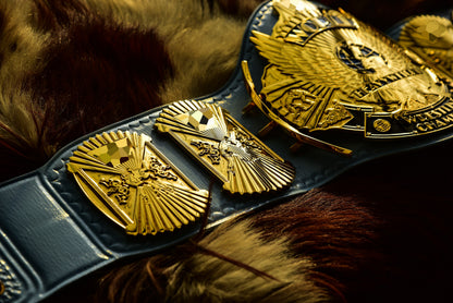 4.2mm Automated Etched All Gold Winged eagle with 01A1 Light Blue Leather