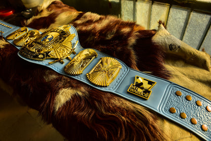 4.2mm Automated Etched All Gold Winged eagle with 01A1 Light Blue Leather