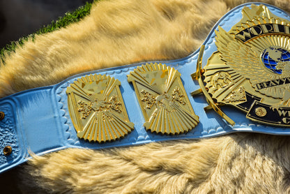 4.2mm Automated Etched All Gold Winged eagle with 01A1 Light Blue Leather