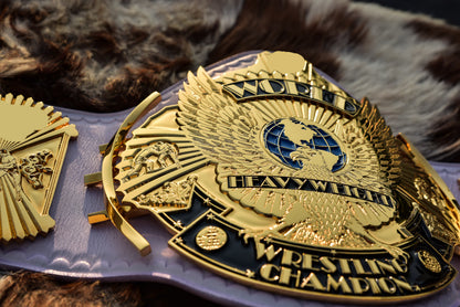 Ultimate Warrior 4.2mm Automated Etched All Gold Winged eagle with 08A1B Light Lavender Leather
