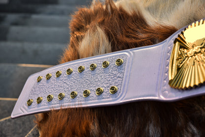 Ultimate Warrior 4.2mm Automated Etched All Gold Winged eagle with 08A1B Light Lavender Leather