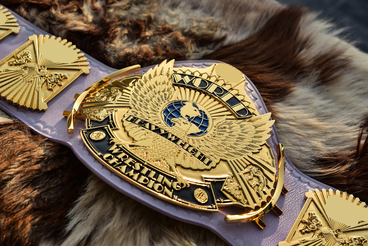 Ultimate Warrior 4.2mm Automated Etched All Gold Winged eagle with 08A1B Light Lavender Leather