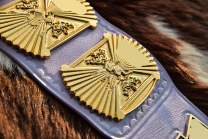 Ultimate Warrior 4.2mm Automated Etched All Gold Winged eagle with 08A1B Light Lavender Leather