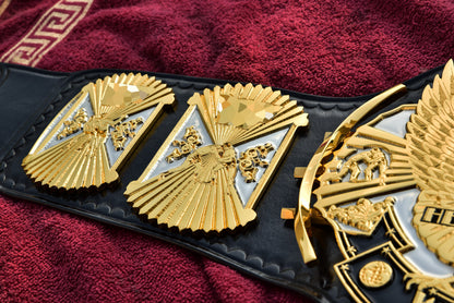 4.2mm Automated Etched Dual Plated Winged eagle with 08a1 Black Leather