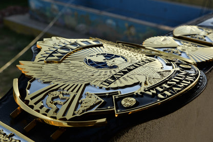 4.2mm Automated Etched Dual Plated Winged eagle with 06A2 Black Leather gallery 2