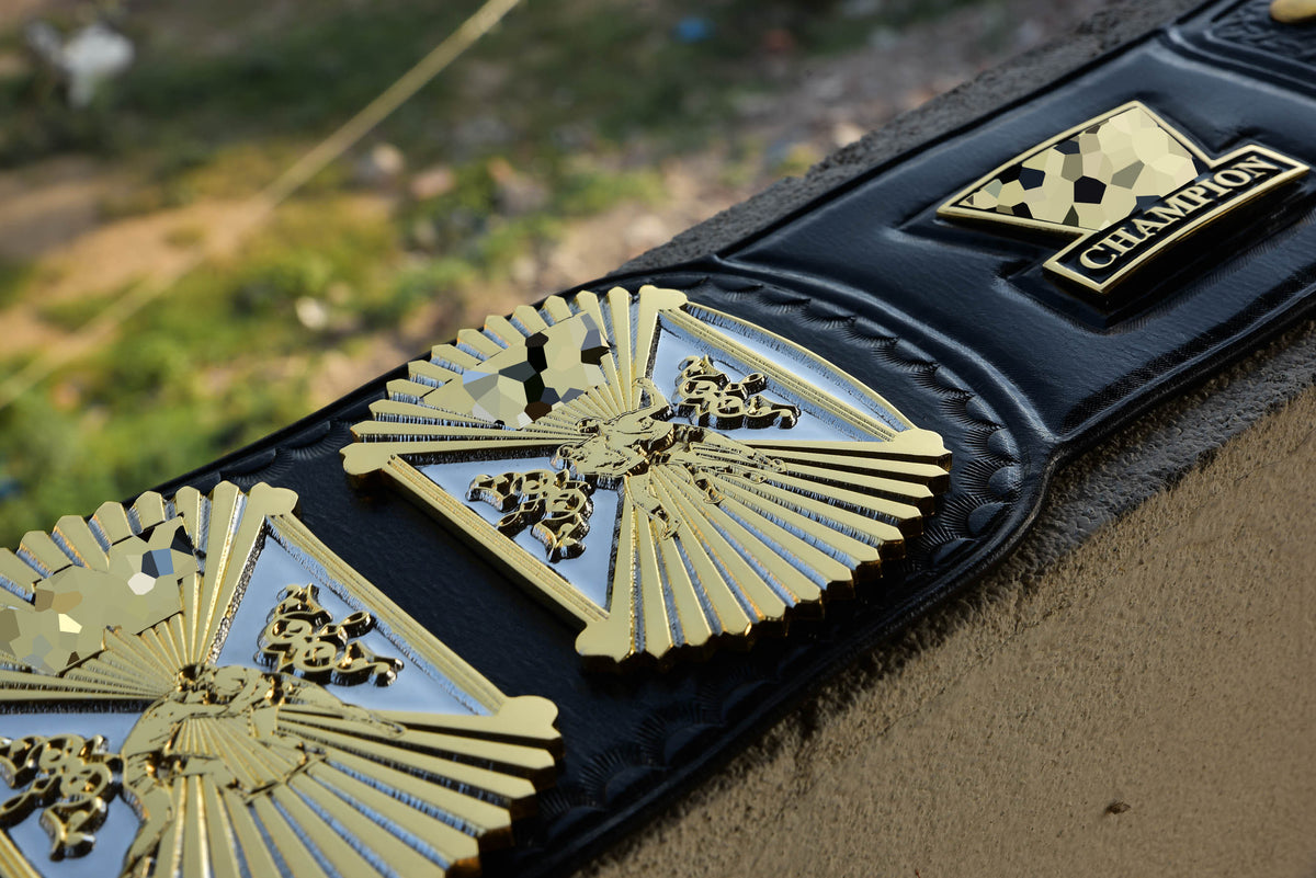 4.2mm Automated Etched Dual Plated Winged eagle with 06A2 Black Leather gallery 2