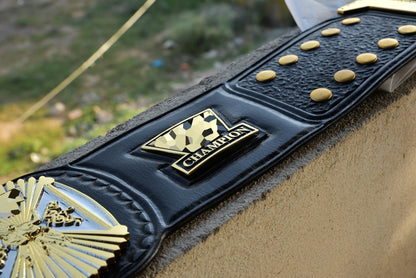 4.2mm Automated Etched Dual Plated Winged eagle with 06A2 Black Leather gallery 2