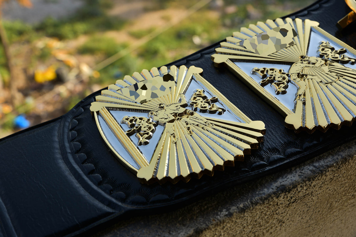 4.2mm Automated Etched Dual Plated Winged eagle with 06A2 Black Leather gallery 2
