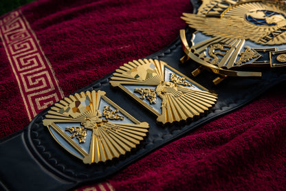 4.2mm Automated Etched Dual Plated Winged eagle with 06A2 Black Leather