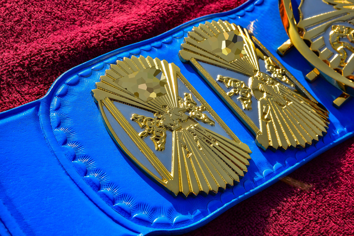 4.2mm Automated Etched Dual Plated Winged eagle with 06A2 Blue Leather