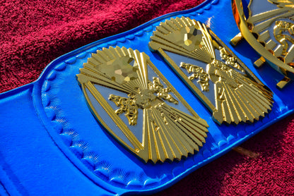 4.2mm Automated Etched Dual Plated Winged eagle with 06A2 Blue Leather