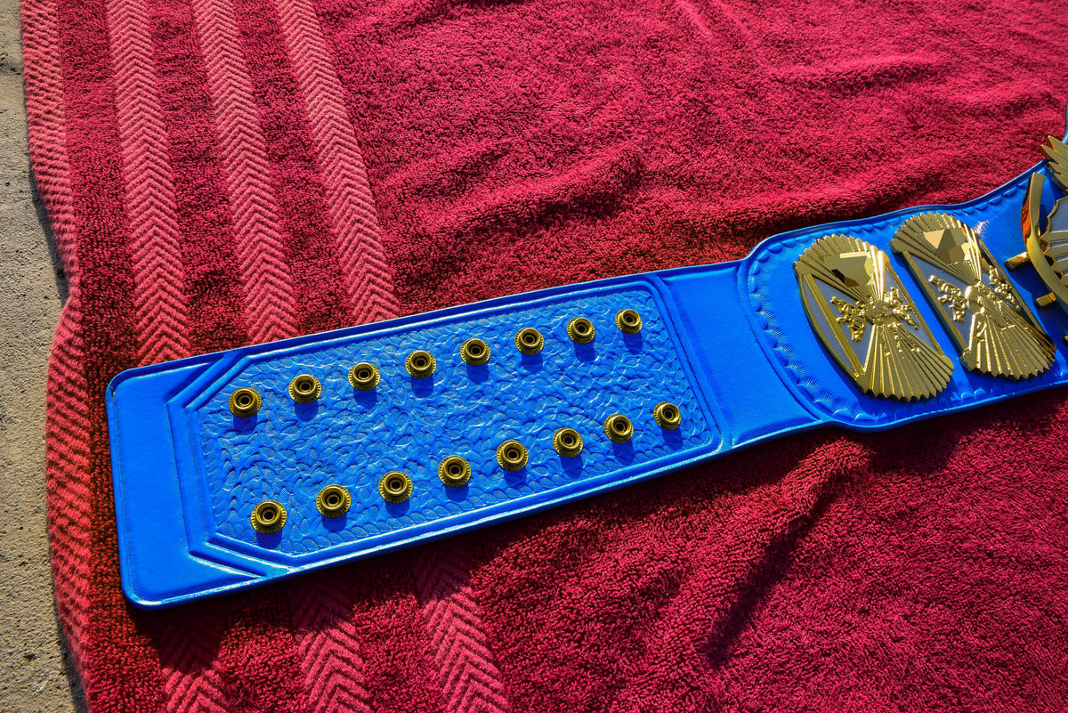4.2mm Automated Etched Dual Plated Winged eagle with 06A2 Blue Leather