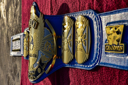 4.2mm Automated Etched Dual Plated Winged eagle with 06A2 Blue Leather