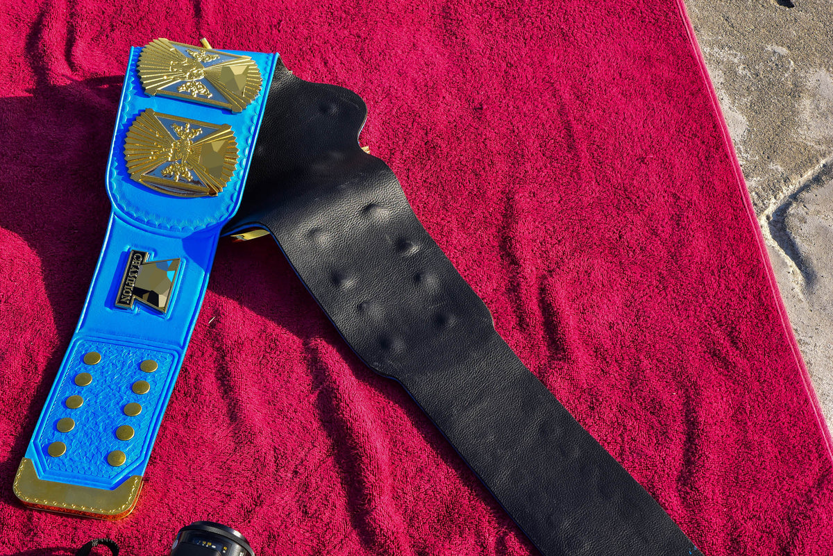 4.2mm Automated Etched Dual Plated Winged eagle with 06A2 Blue Leather
