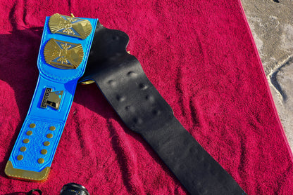 4.2mm Automated Etched Dual Plated Winged eagle with 06A2 Blue Leather