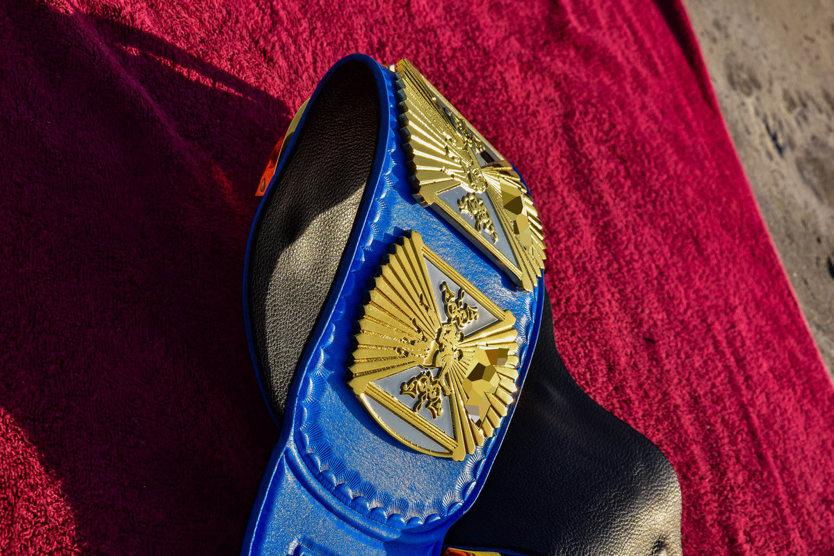 4.2mm Automated Etched Dual Plated Winged eagle with 06A2 Blue Leather