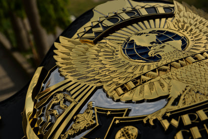 4.2mm Automated Etched Dual Plated Winged eagle with 05AB1 Leather
