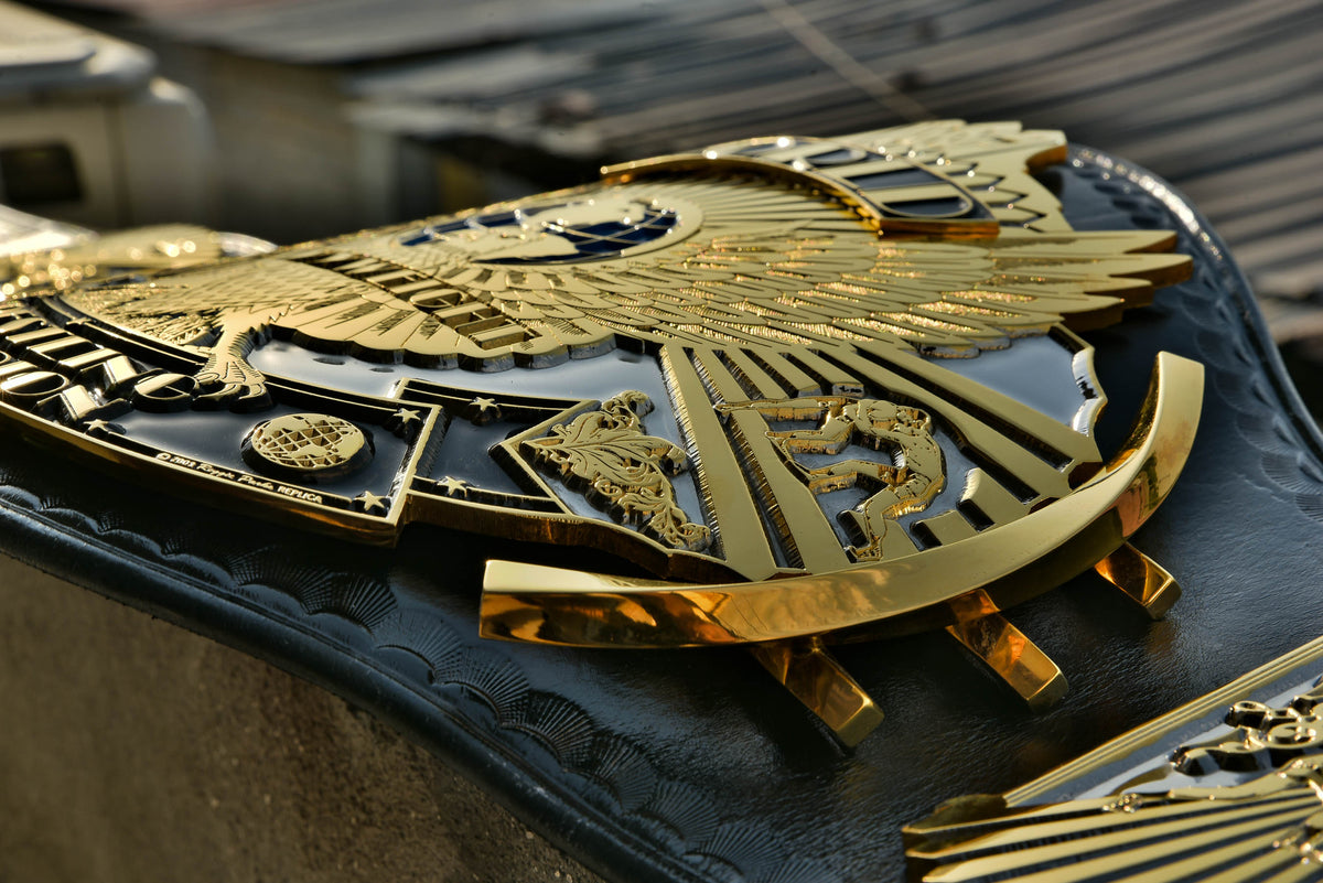 4.2mm Automated Etched Dual Plated Winged eagle with 05AB1 Leather