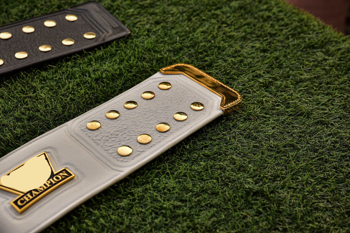 4.2mm Flocked All Gold Winged eagle with 08a1d White Leather and Red Backing