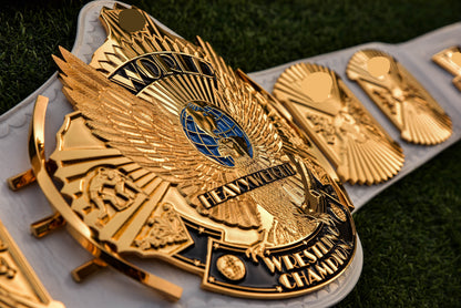 4.2mm Flocked All Gold Winged eagle with 08a1d White Leather and Red Backing