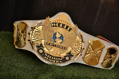 4.2mm Flocked All Gold Winged eagle with 08a1d White Leather and Red Backing
