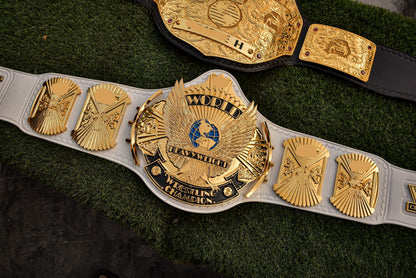 4.2mm Flocked All Gold Winged eagle with 08a1d White Leather and Red Backing