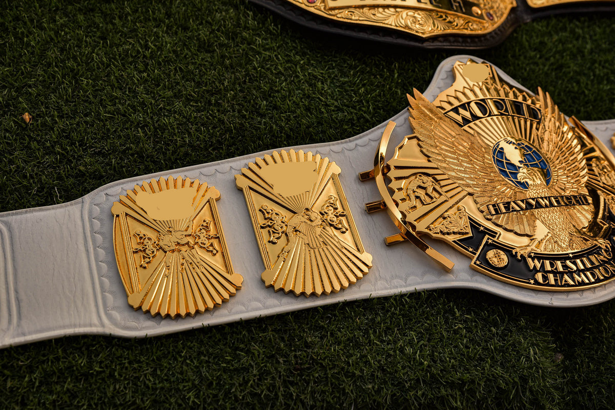 4.2mm Flocked All Gold Winged eagle with 08a1d White Leather and Red Backing