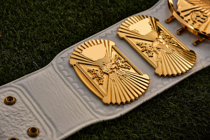 4.2mm Flocked All Gold Winged eagle with 08a1d White Leather and Red Backing