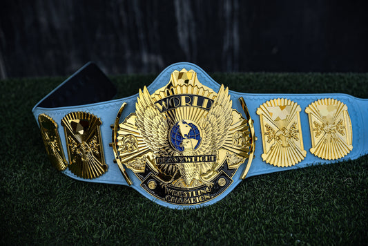 4.2mm Automated Etched All Gold Winged eagle with 08A1E Light Blue Leather (Ultimate Warrior)