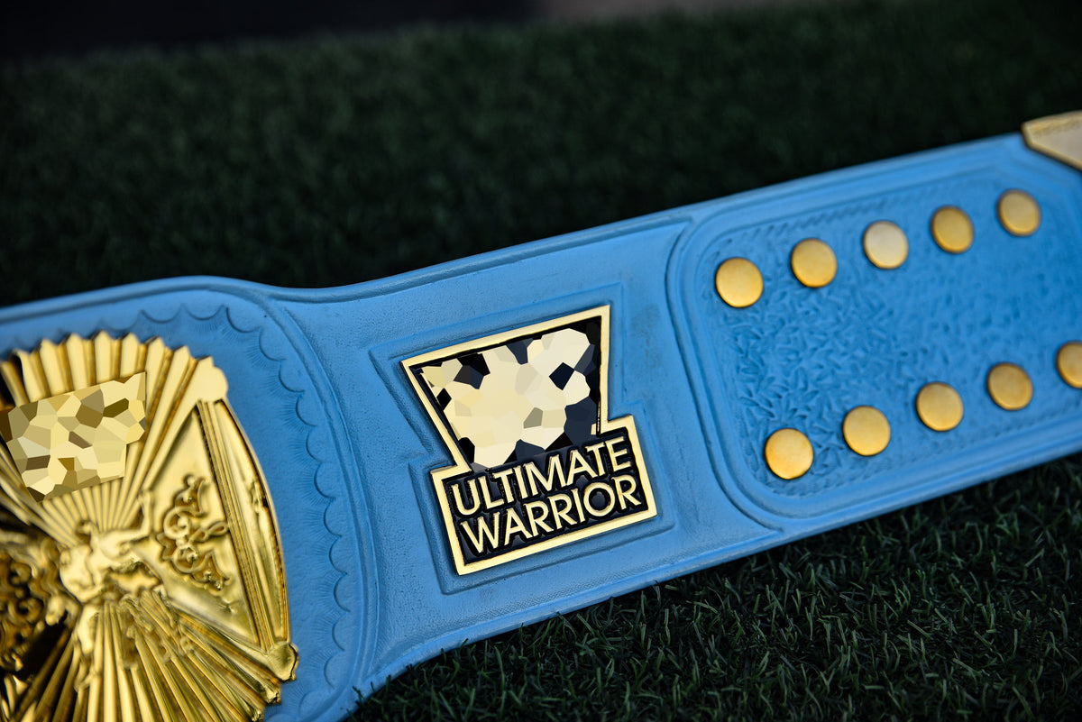 4.2mm Automated Etched All Gold Winged eagle with 08A1E Light Blue Leather (Ultimate Warrior)