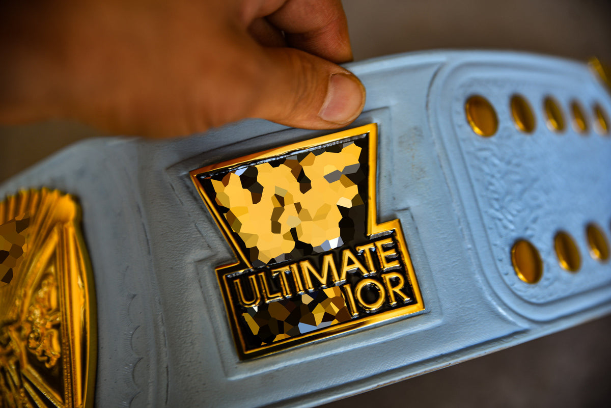 4.2mm Automated Etched All Gold Winged eagle with 08A1E Light Blue Leather (Ultimate Warrior)